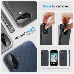Buy Spigen GLAS.tR Ez Fit Optik Pro Camera Protector Apple iPhone 16 / 16 Plus Black [2 PACK] - SPN16490 - {ean13} - Home Screen Store Europe