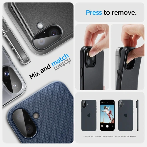 Buy Spigen GLAS.tR Ez Fit Optik Pro Camera Protector Apple iPhone 16 / 16 Plus Black [2 PACK] - SPN16490 - {ean13} - Home Screen Store Europe