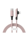 Kabel kątowy USB-C do Lightning Baseus Colourful, PD, 18W, 1.2m (różowy)