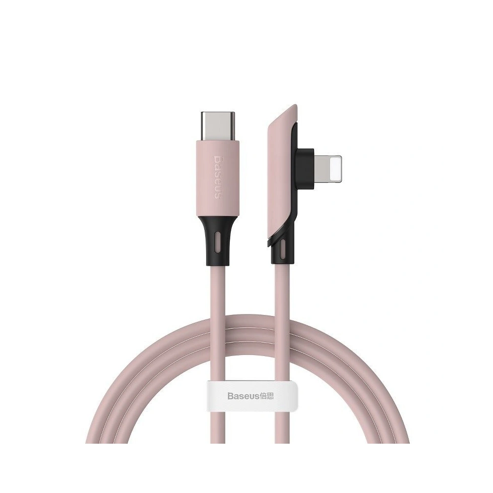 Kabel kątowy USB-C do Lightning Baseus Colourful, PD, 18W, 1.2m (różowy)