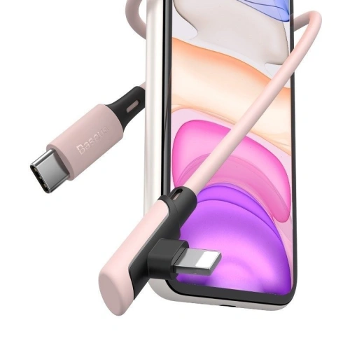 Kup Cablul unghiular USB-C la Lightning Baseus Colorat, PD, 18W, 1.2m (roz) - BSU1134PNK - {ean13} - Sklep Home Screen