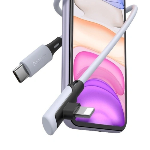 Kup Cablul unghiular USB-C la Lightning Baseus Colorat, PD, 18W, 1.2m (mov) - BSU1135PRP - {ean13} - Sklep Home Screen