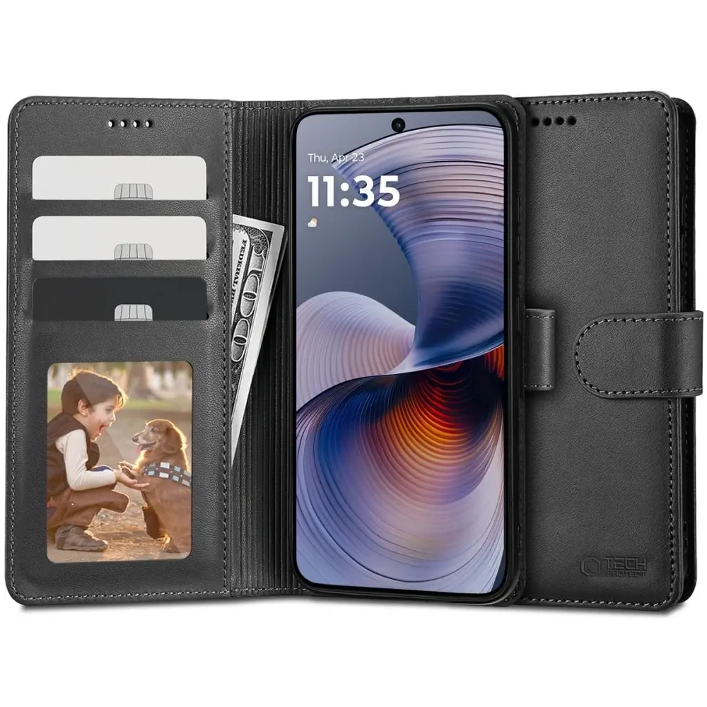 Etui Tech-Protect Wallet Motorola Moto G55 5g Black