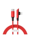 Cablul unghiular USB-C la Lightning Baseus Colorat, PD, 18W, 1.2m (roșu)