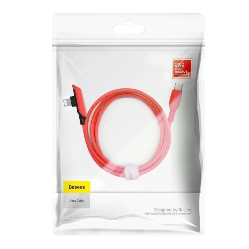 Buy Baseus Colourful Elbow Type-C to iP Cable PD 18W 1.2m Red - BSU1137RED - {ean13} - Home Screen Store Europe
