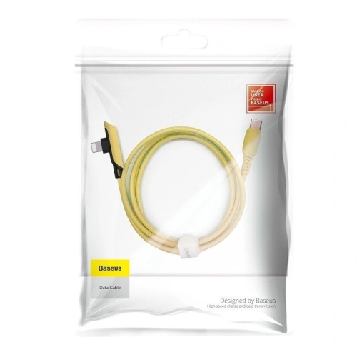 Kup Cablul unghiular USB-C la Lightning Baseus Colorat, PD, 18W, 1.2m (galben) - BSU1138YEL - {ean13} - Sklep Home Screen