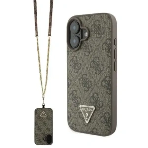 Buy Guess GUHCP16SP4TDSCPW Apple iPhone 16 hardcase Leather Metal Logo Strass Crossbody brown - GUE004051 - {ean13} - Home Screen Store Europe