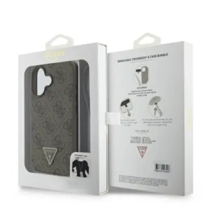 Kup Guess GUHCP16SP4TDSCPW Apple iPhone 16 Hartschale Leder Metall Logo Strass Crossbody braun - GUE004051 - {ean13} - Sklep Home Screen