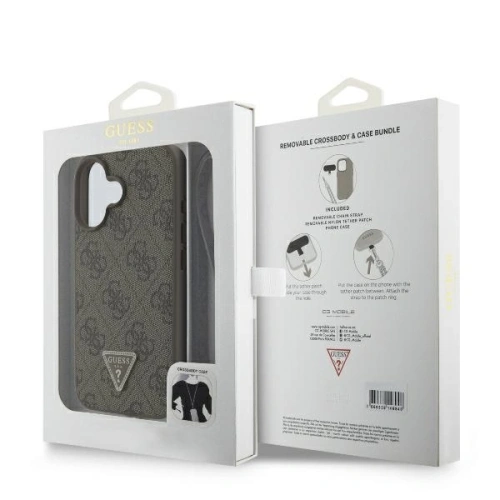 Kup Guess GUHCP16SP4TDSCPW Apple iPhone 16 Hartschale Leder Metall Logo Strass Crossbody braun - GUE004051 - {ean13} - Sklep Home Screen