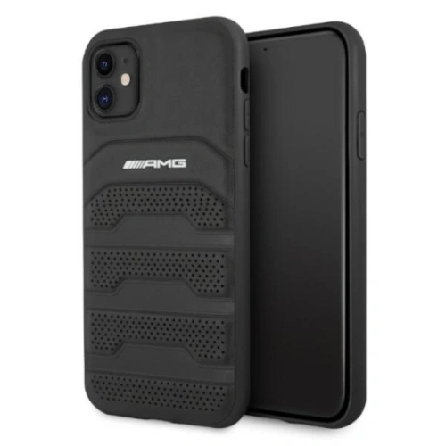 Kup AMG AMHCN61GSEBK Apple iPhone 11 / XR Hartschale Leder mit geprägten Linien schwarz - MRS100 - {ean13} - Sklep Home Screen