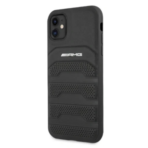 Kup AMG AMHCN61GSEBK Apple iPhone 11 / XR Hartschale Leder mit geprägten Linien schwarz - MRS100 - {ean13} - Sklep Home Screen