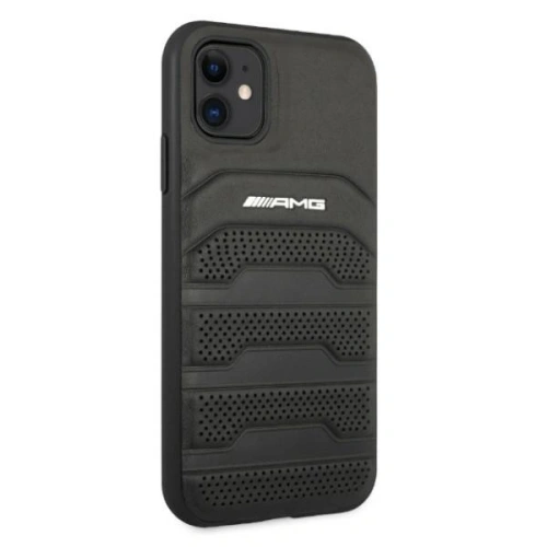 Kup AMG AMHCN61GSEBK Apple iPhone 11 / XR Hartschale Leder mit geprägten Linien schwarz - MRS100 - {ean13} - Sklep Home Screen