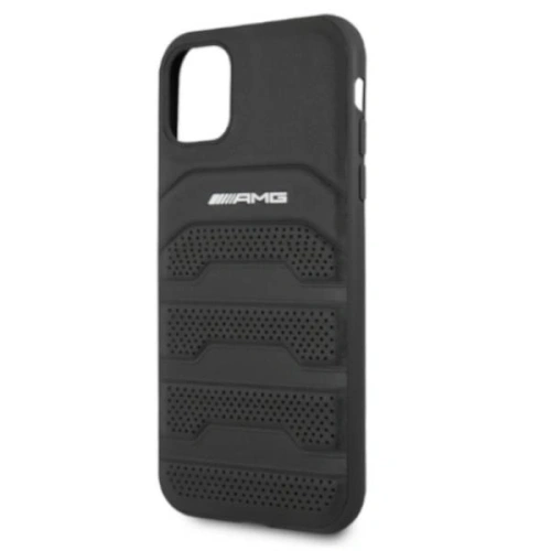 Kup AMG AMHCN61GSEBK Apple iPhone 11 / XR Hartschale Leder mit geprägten Linien schwarz - MRS100 - {ean13} - Sklep Home Screen