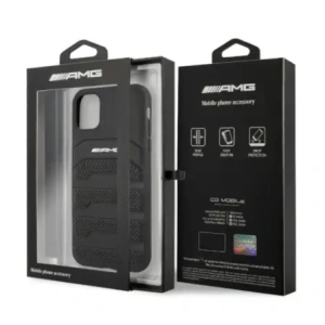 Kup AMG AMHCN61GSEBK Apple iPhone 11 / XR Hartschale Leder mit geprägten Linien schwarz - MRS100 - {ean13} - Sklep Home Screen