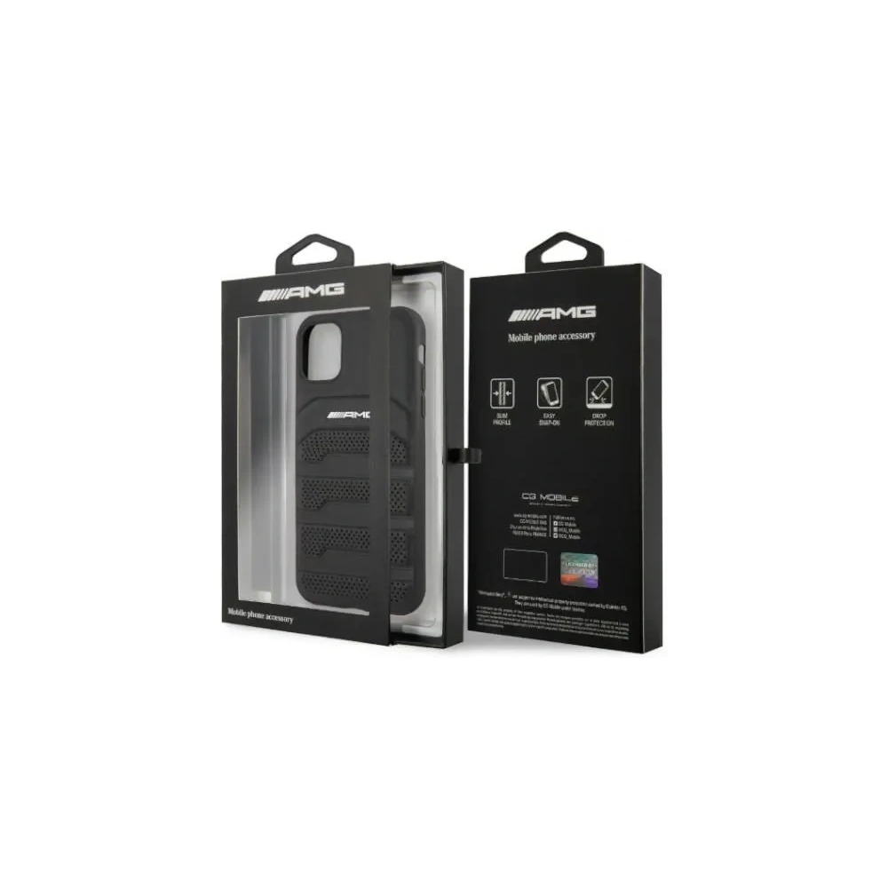 Etui AMG AMHCN61GSEBK Apple iPhone 11 / XR hardcase Leather Debossed Lines czarny/black