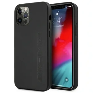 Kup AMG AMHCP12LDOLBK Apple iPhone 12 Pro Max carcasă din piele cu embossing negru - MRS102 - {ean13} - Sklep Home Screen