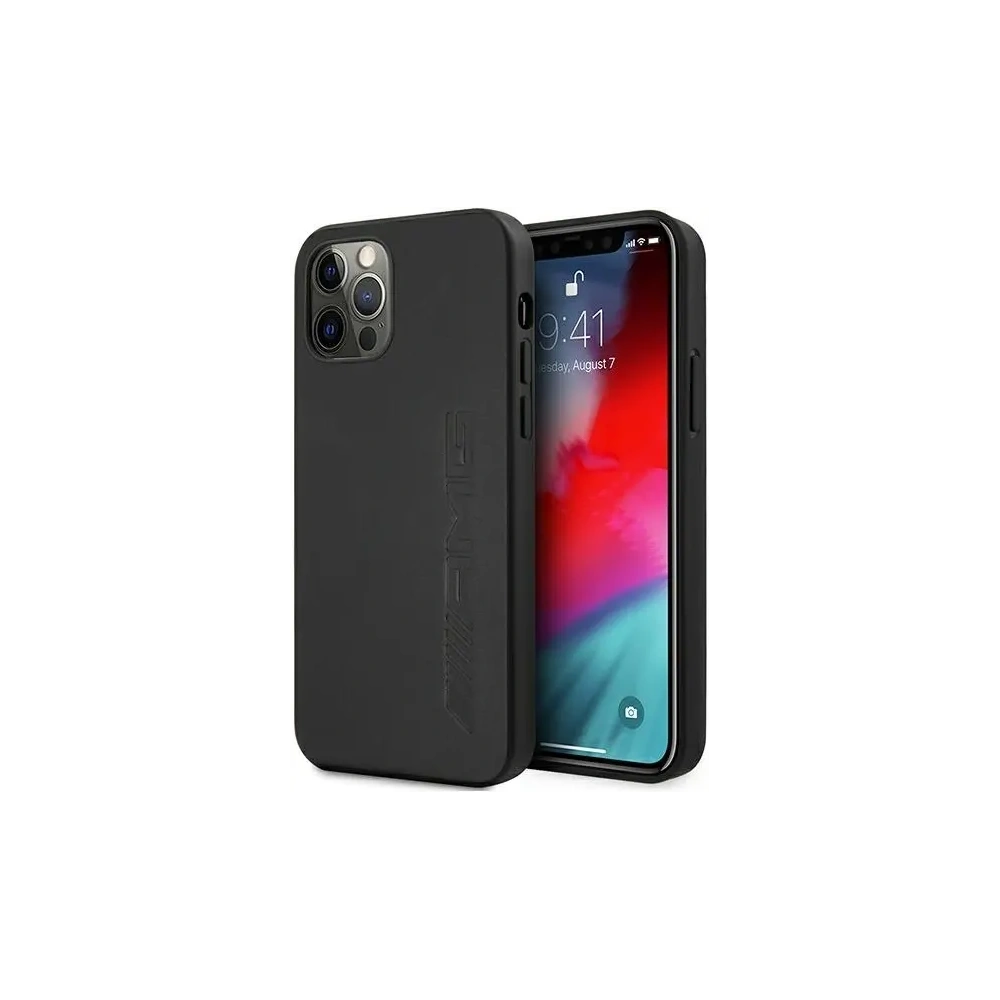 Etui AMG AMHCP12LDOLBK Apple iPhone 12 Pro Max hardcase Leather Hot Stamped czarny/black