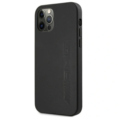 Kup AMG AMHCP12LDOLBK Apple iPhone 12 Pro Max carcasă din piele cu embossing negru - MRS102 - {ean13} - Sklep Home Screen