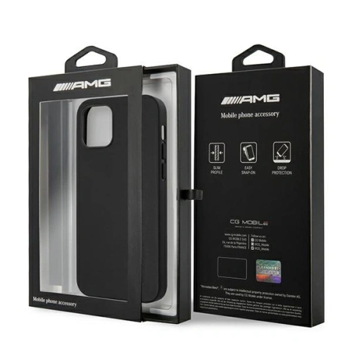 Kup AMG AMHCP12LDOLBK Apple iPhone 12 Pro Max carcasă din piele cu embossing negru - MRS102 - {ean13} - Sklep Home Screen
