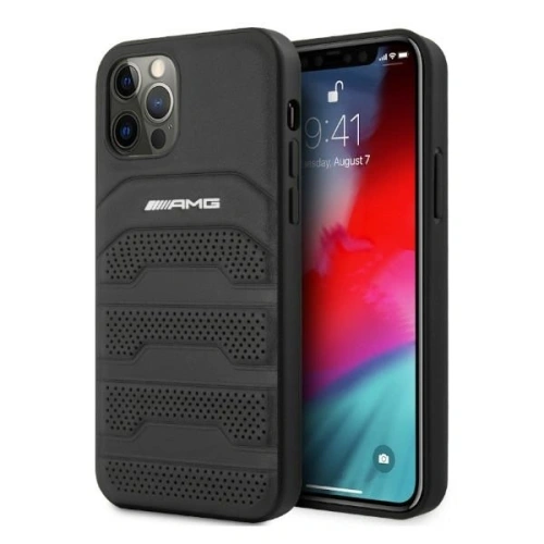 Kup Etui AMG AMHCP12LGSEBK Apple iPhone 12 Pro Max hardcase Leather Debossed Lines czarny/black - MRS103 - {ean13} - Sklep Home Screen