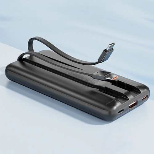 Kup AWEI P77K 10000mAh 22,5W Powerbank mit integriertem Lightning- und USB-C-Kabel in Schwarz - AWEI228 - {ean13} - Sklep Home Screen