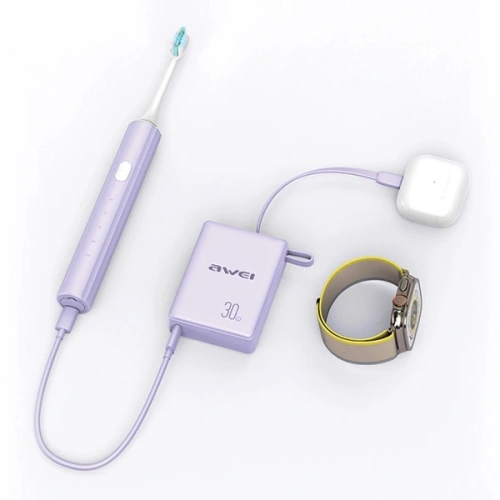 Kup AWEI P87K 10000mAh 30W powerbank beépített USB-C kábellel, fekete színben - AWEI229 - {ean13} - Sklep Home Screen
