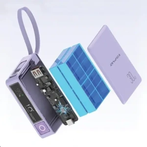 Kup Powerbanka AWEI P87K 10000mAh 30W s vestavěným kabelem USB-C černá/black - AWEI229 - {ean13} - Sklep Home Screen