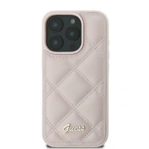 Buy Guess GUHCP16SPSQSQSP Apple iPhone 16 hardcase Quiled Metal Logo pink - GUE004049 - {ean13} - Home Screen Store Europe