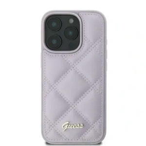 Buy Guess GUHCP16SPSQSQSU Apple iPhone 16 hardcase Quiled Metal Logo light purple - GUE004050 - {ean13} - Home Screen Store Europe