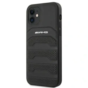 Kup AMG AMHCP12SGSEBK Apple iPhone 12 mini Hartschale Leder Prägung Linien schwarz - MRS108 - {ean13} - Sklep Home Screen