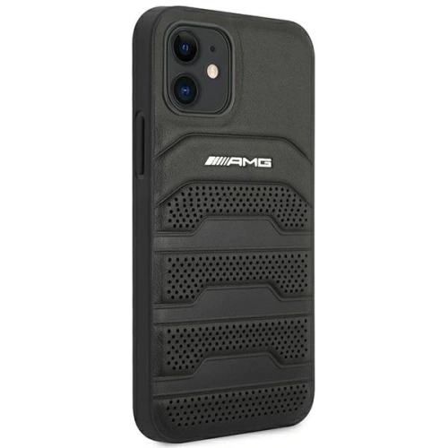 Kup AMG AMHCP12SGSEBK Apple iPhone 12 mini Hartschale Leder Prägung Linien schwarz - MRS108 - {ean13} - Sklep Home Screen