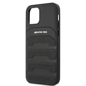 Kup AMG AMHCP12SGSEBK Apple iPhone 12 mini Hartschale Leder Prägung Linien schwarz - MRS108 - {ean13} - Sklep Home Screen