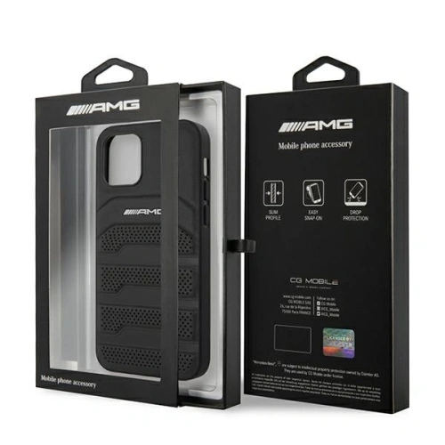 Kup AMG AMHCP12SGSEBK Apple iPhone 12 mini Hartschale Leder Prägung Linien schwarz - MRS108 - {ean13} - Sklep Home Screen