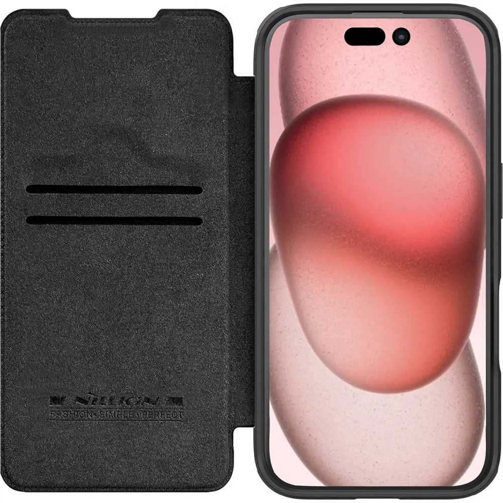 Etui Nillkin Qin Prop Leather Case Apple iPhone 16 Pro Max czarne