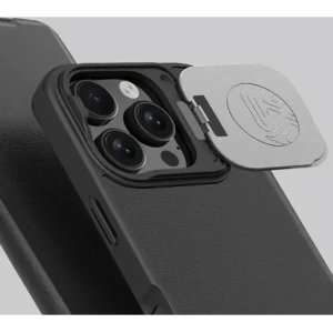 Kup Etui Nillkin Qin Prop Leather Case Apple iPhone 16 Pro Max czarne - NLK1608 - {ean13} - Sklep Home Screen