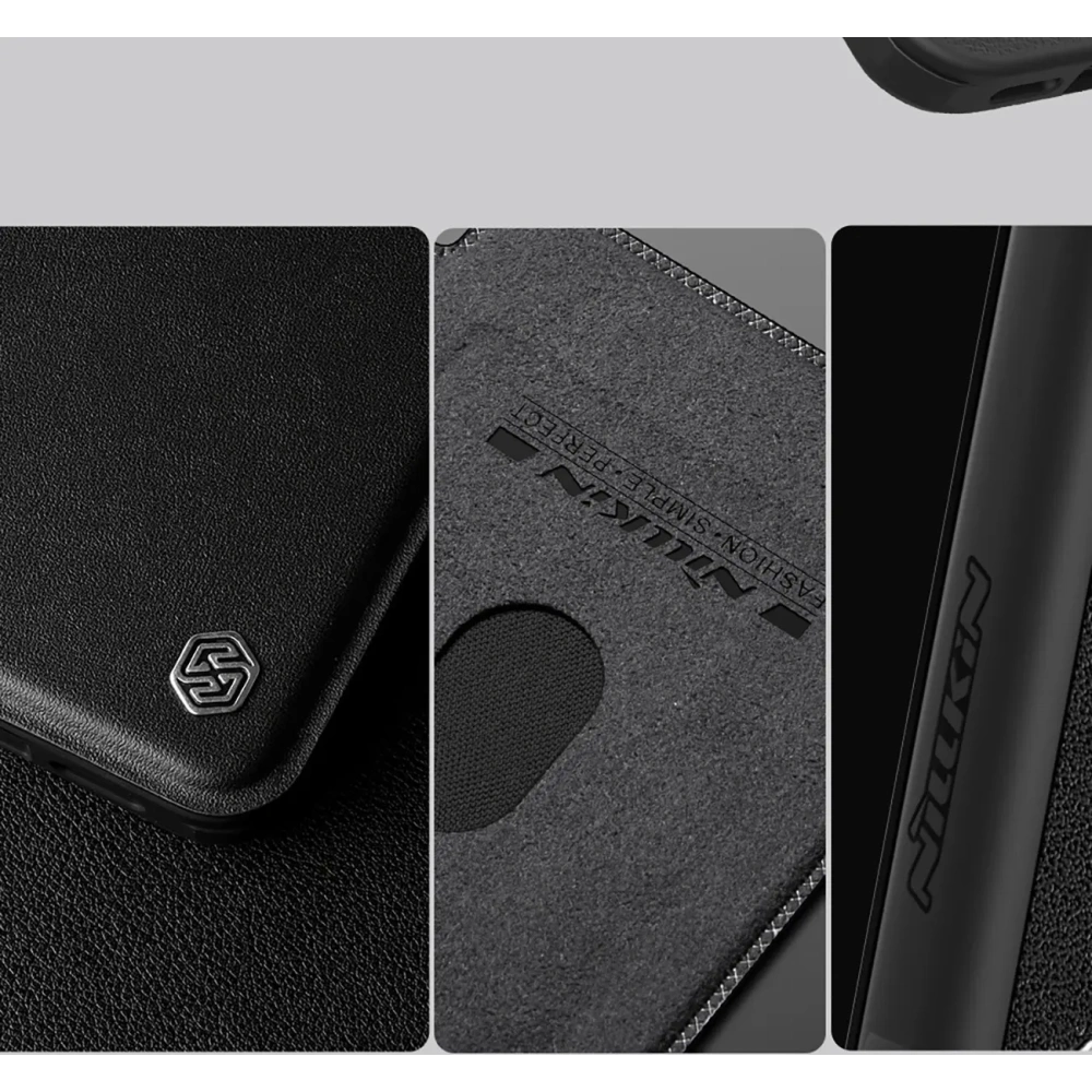 Etui Nillkin Qin Prop Leather Case Apple iPhone 16 Pro Max czarne