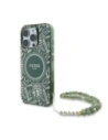Guess GUHMP16LHCPOFPA Apple iPhone 16 Pro husă dură IML Flori Allover Electro cu curea din perlă MagSafe verde