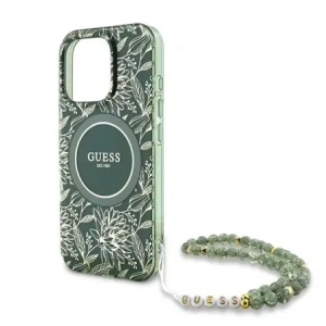 Kup Guess GUHMP16LHCPOFPA Apple iPhone 16 Pro Hartschale IML Blumen Allover Elektro mit Perlenriemen MagSafe grün - GUE003951 - {ean13} - Sklep Home Screen