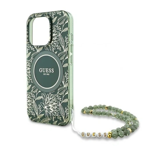 Kup Guess GUHMP16LHCPOFPA Apple iPhone 16 Pro kemény tok IML Virágok Teljes Felület Elektromos Gyöngy Pánttal MagSafe zöld - GUE003951 - {ean13} - Sklep Home Screen