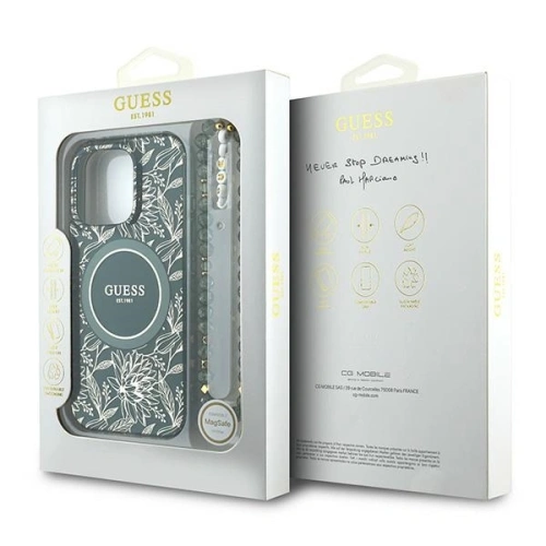 Kup Guess GUHMP16LHCPOFPA Apple iPhone 16 Pro kemény tok IML Virágok Teljes Felület Elektromos Gyöngy Pánttal MagSafe zöld - GUE003951 - {ean13} - Sklep Home Screen