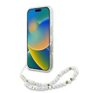 Kup Etui Guess GUHMP16LHCPOFPH Apple iPhone 16 Pro hardcase IML Flowers Allover Electro With Pearl Strap MagSafe biały/white - GUE003947 - {ean13} - Sklep Home Screen