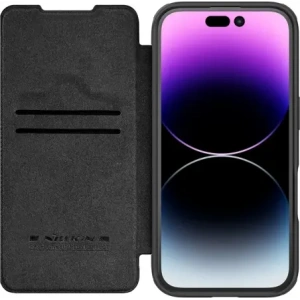 Kup Etui Nillkin Qin Prop Leather Case Apple iPhone 16 czarne - NLK1610 - {ean13} - Sklep Home Screen