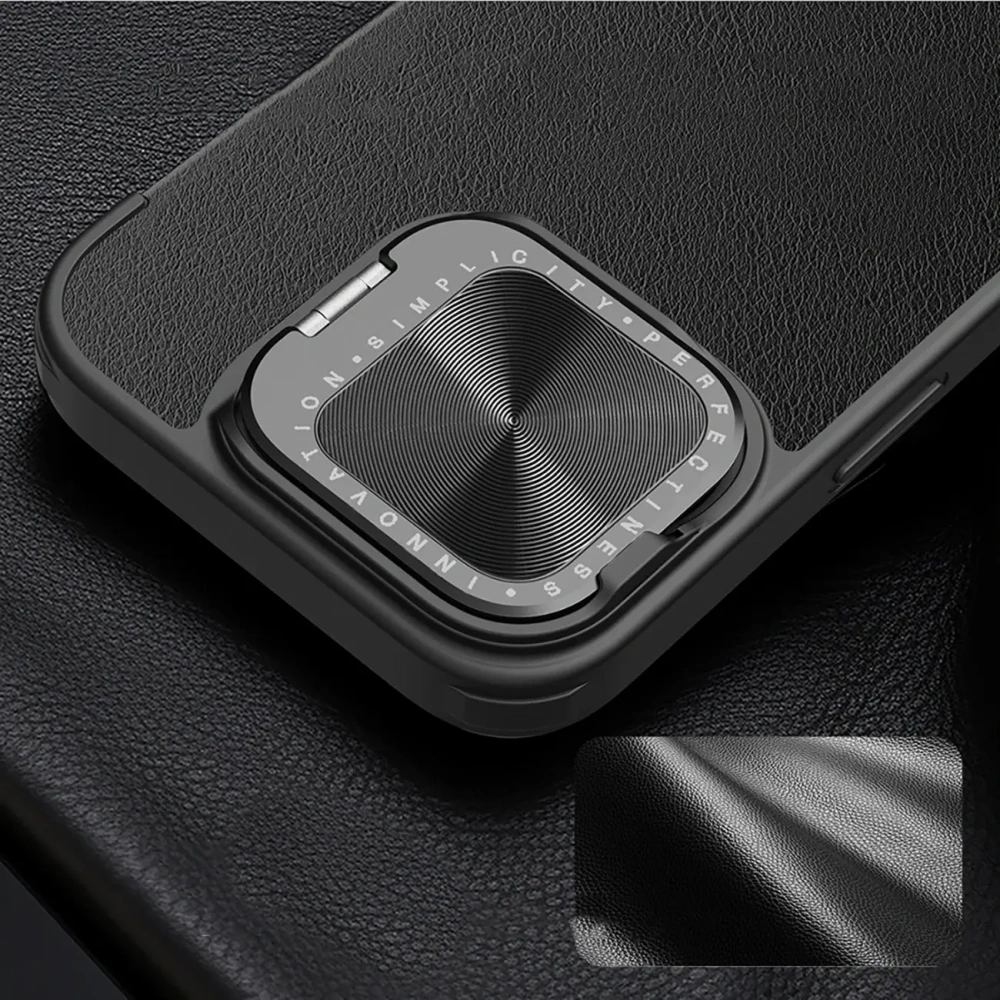 Etui Nillkin Qin Prop Leather Case Apple iPhone 16 czarne