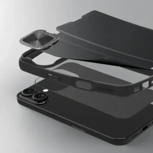 Kup Etui Nillkin Qin Prop Leather Case Apple iPhone 16 czarne - NLK1610 - {ean13} - Sklep Home Screen