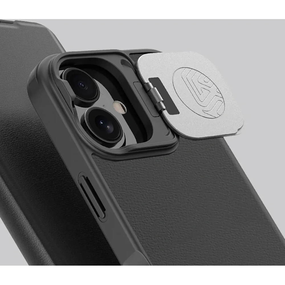 Etui Nillkin Qin Prop Leather Case Apple iPhone 16 czarne