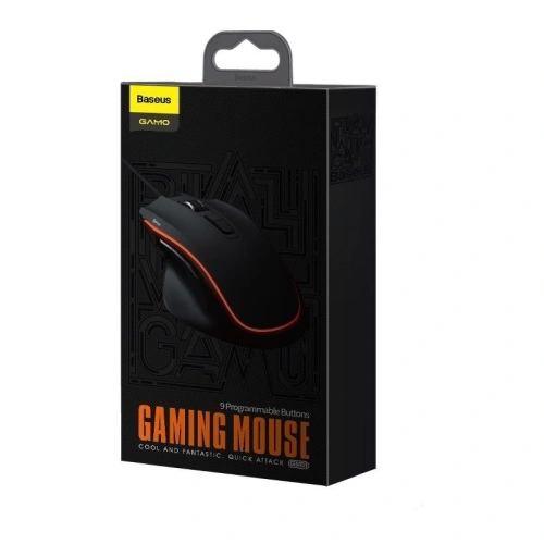 Buy Baseus GAMO 9 Programmable Buttons Gaming Mouse Black - BSU1158BLK - {ean13} - Home Screen Store Europe