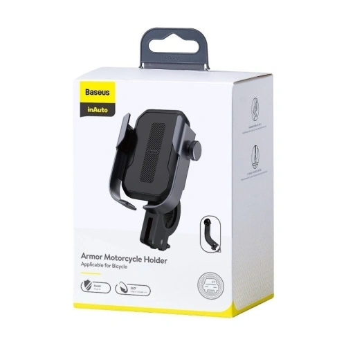 Kup Uchwyt do telefonu Baseus Armor pentru motocicletă / bicicletă / trotineta / scooter (negru) - BSU1165BLK - {ean13} - Sklep Home Screen