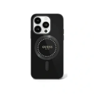 Buy Guess GUHMP16LPFTDTEK Apple iPhone 16 Pro hardcase IML Rhinestones MagSafe black - GUE003843 - {ean13} - Home Screen Store Europe