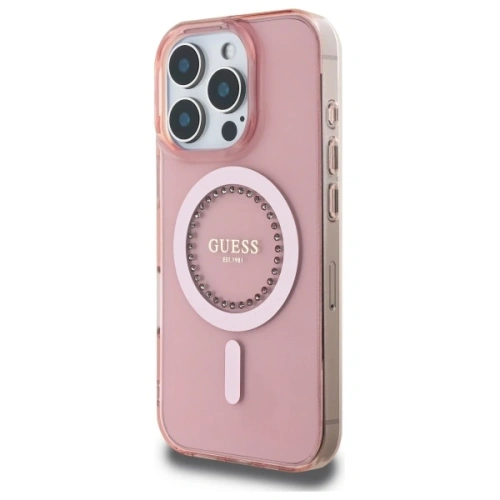 Kup Etui Guess GUHMP16LPFTDTEP Apple iPhone 16 Pro hardcase IML Rhinestones MagSafe růžový/pink - GUE003978 - {ean13} - Sklep Home Screen
