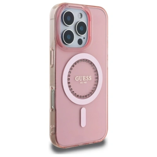Kup Etui Guess GUHMP16LPFTDTEP Apple iPhone 16 Pro hardcase IML Rhinestones MagSafe růžový/pink - GUE003978 - {ean13} - Sklep Home Screen